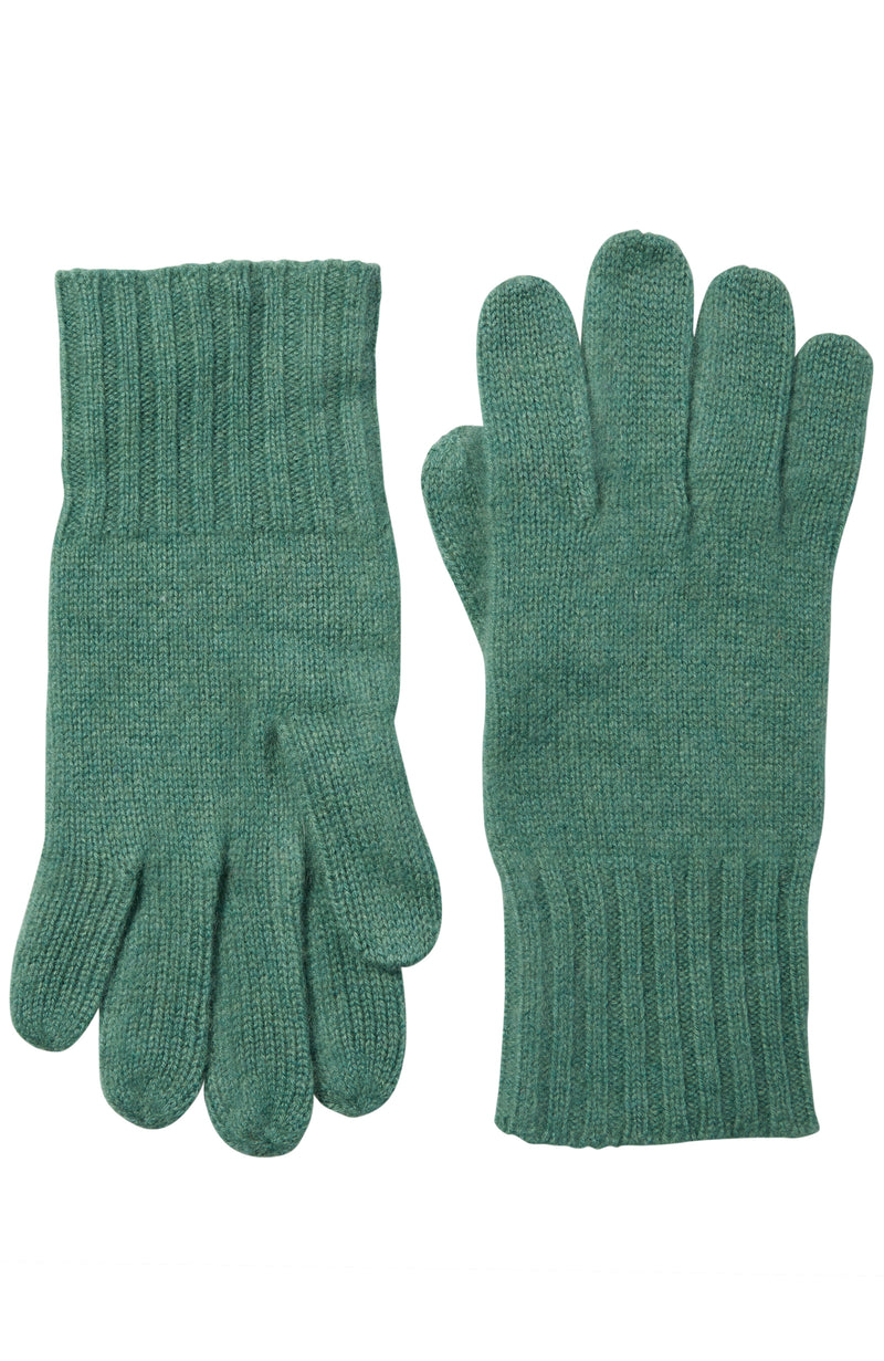 CASHMERE KNIT RIBBED CUFF GLOVE WITH TOUCH TECH in aspen