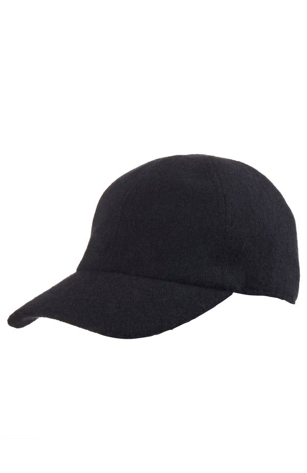 CASHMERE KNIT BASEBALL CAP in black