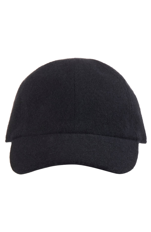 CASHMERE KNIT BASEBALL CAP in black