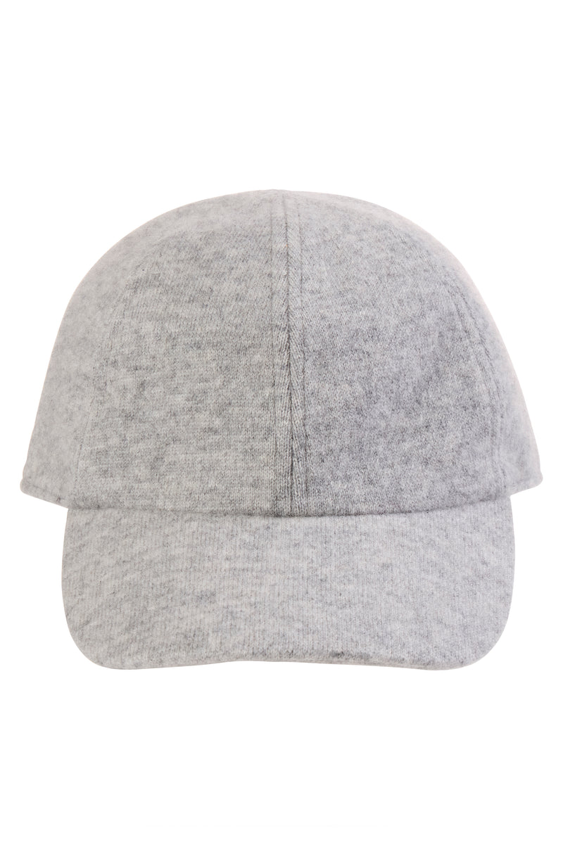 CASHMERE KNIT BASEBALL CAP in grey