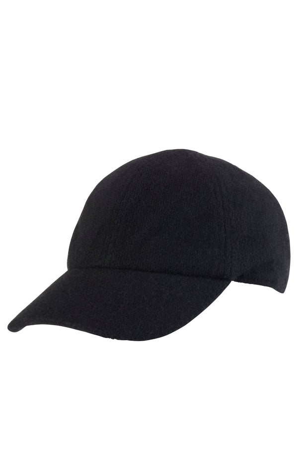 WOMEN'S CASHMERE KNIT BASEBALL CAP in black