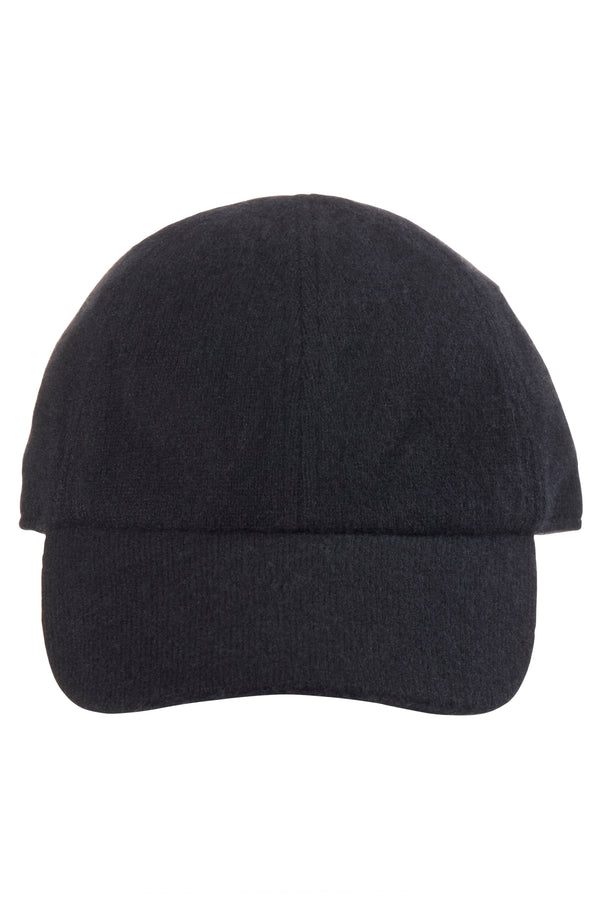 WOMEN'S CASHMERE KNIT BASEBALL CAP in black