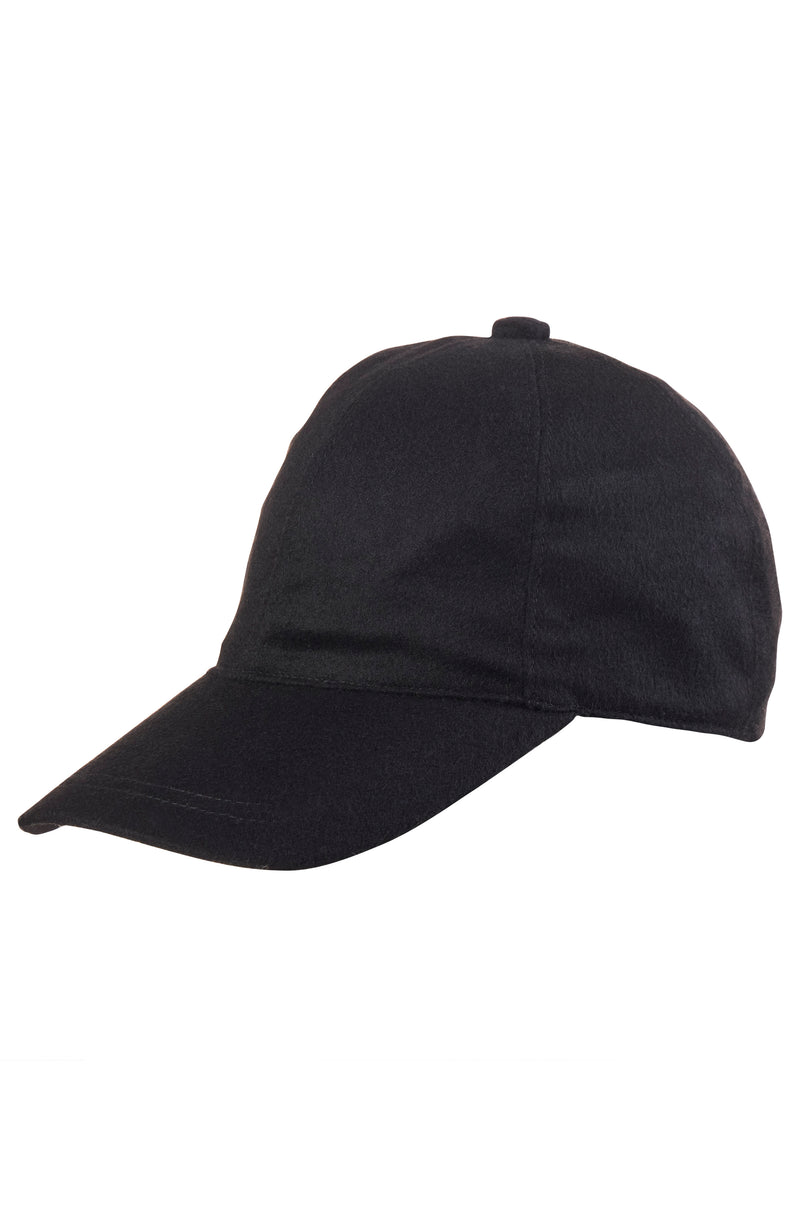 WOMEN'S CASHMERE WOVEN BASEBALL CAP in black