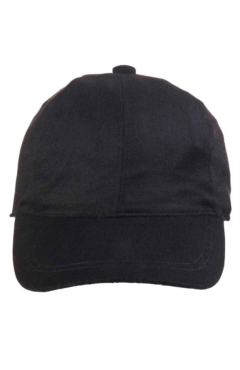 WOMEN'S CASHMERE WOVEN BASEBALL CAP in black