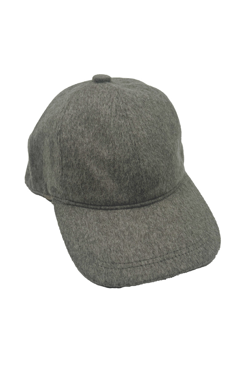 WOMEN'S CASHMERE WOVEN BASEBALL CAP in heather grey