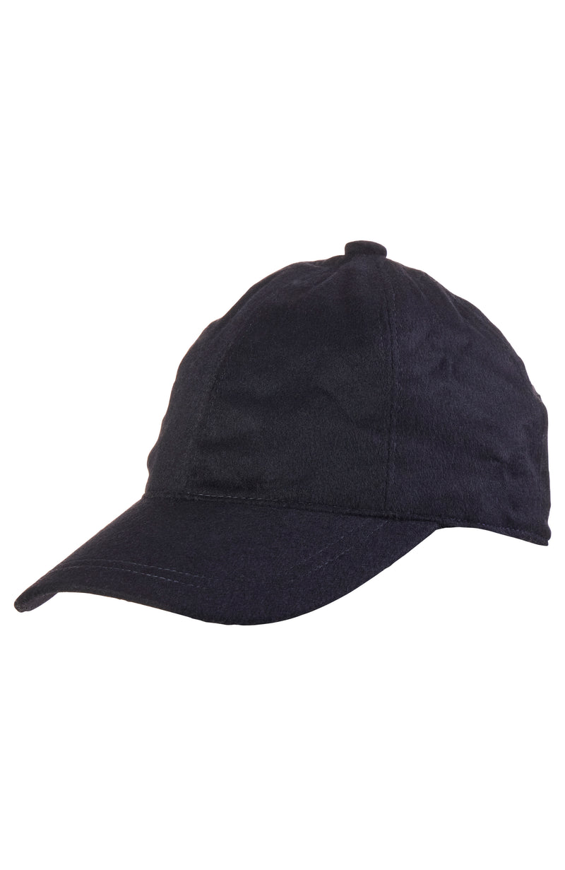 WOMEN'S CASHMERE WOVEN BASEBALL CAP in navy