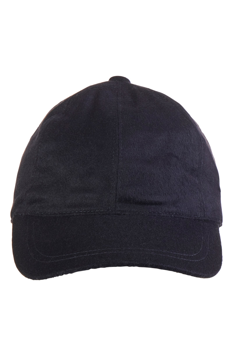 WOMEN'S CASHMERE WOVEN BASEBALL CAP in navy