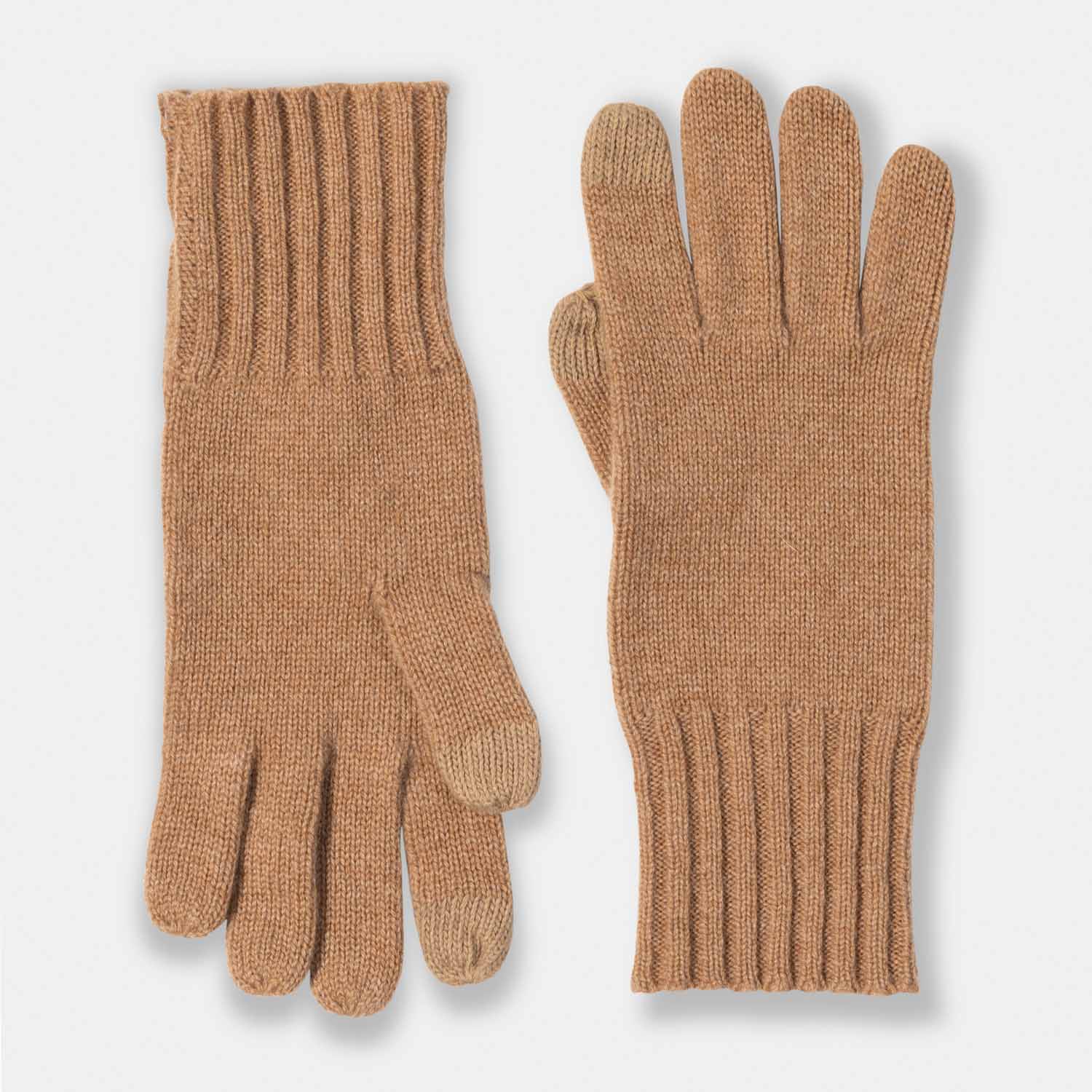 Cashmere Jersey Rib Cuff Texting Gloves